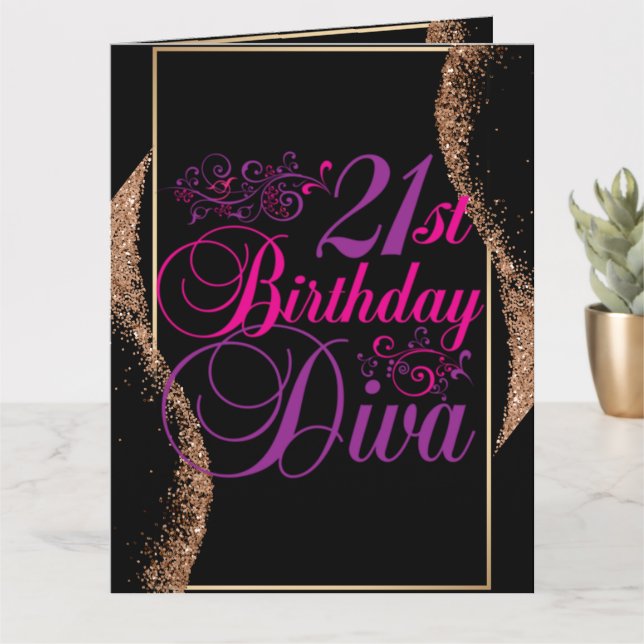 21:a födelsedagen Diva Kort (Liten växt)