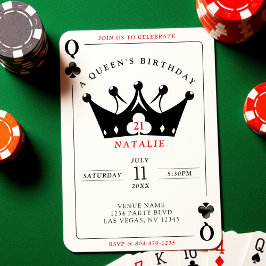 21:a födelsedagen Drottning av Klubbar Casino Poke Inbjudningar