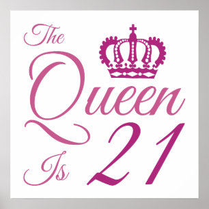 21:a födelsedagen drottning poster