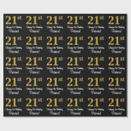 21:a födelsedagen: Elegant Luxurious Faux Guld Tit Presentpapper