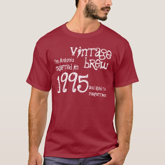 21:a födelsedagen eller året 1995: Brew V38C1-Vint T-shirt (Framsida)