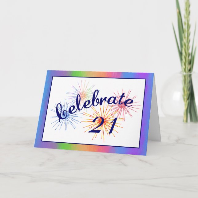21:a födelsedagen Firande Kort (Framsida)