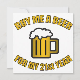 21:a födelsedagen Funny Beer Inbjudningar