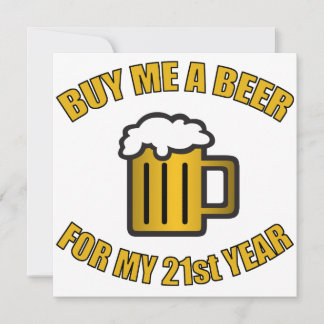 21:a födelsedagen Funny Beer Inbjudningar