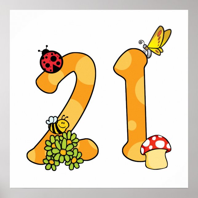 21:a födelsedagen (Garden Theme) Poster (Framsidan)
