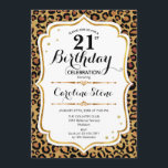 21:a födelsedagen - Guld Leopard Skriv ut Inbjudningar<br><div class="desc">21:a födelsedagsinbjudan. Elegantens utformning i vitt och faux glitter guld. Innehåller leopard cheetah-djur,  skript och ro. Perfekt för ett elegant födelsedagsfest. Kan vara personlig in i vilket år som helst! Berätta om du behöver anpassa dig ytterligare.</div>