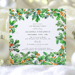 21:a födelsedagen i december Flower Holly Square Inbjudningar<br><div class="desc">Festiv holly- och berrydsfödelsedag är perfekt för din decemberfödelsedagsfest. Den ljusa grönten är korkad med djupa röda bär. Holly är också den förlossningsblomma från december som representerar lycka,  glädje,  lycka till och respekt. Hela texten kan redigeras.</div>