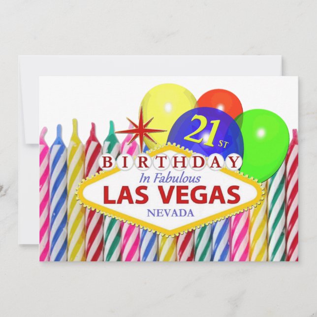 21:a födelsedagen i Las Vegas Card Inbjudningar (Framsida)