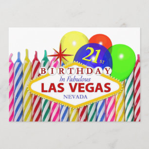 21:a födelsedagen i Las Vegas Card Inbjudningar