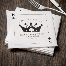 21:a födelsedagen Kung av Spades Casino Poker Card Pappersservett