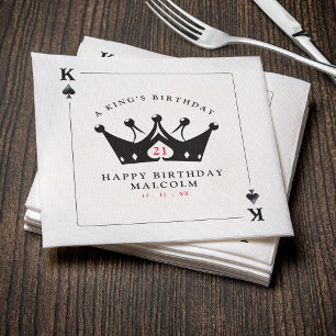 21:a födelsedagen Kung av Spades Casino Poker Card Pappersservett