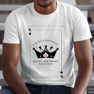 21:a födelsedagen Kung av Spades Casino Poker Card T Shirt