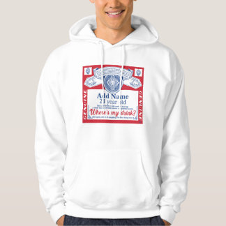 21:a födelsedagen Lägg till Namn, var är mina dryc Hoodie
