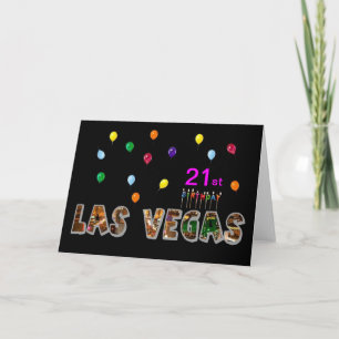 21:a födelsedagen Las Vegas-kort Kort