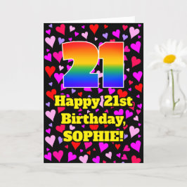 21:a födelsedagen: Loving Hearts Mönster, Regnbåge Kort