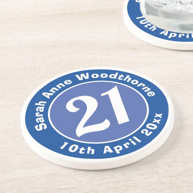 21:a födelsedagen med Namn, ålder och datum Underlägg (Skapare uppladdad)