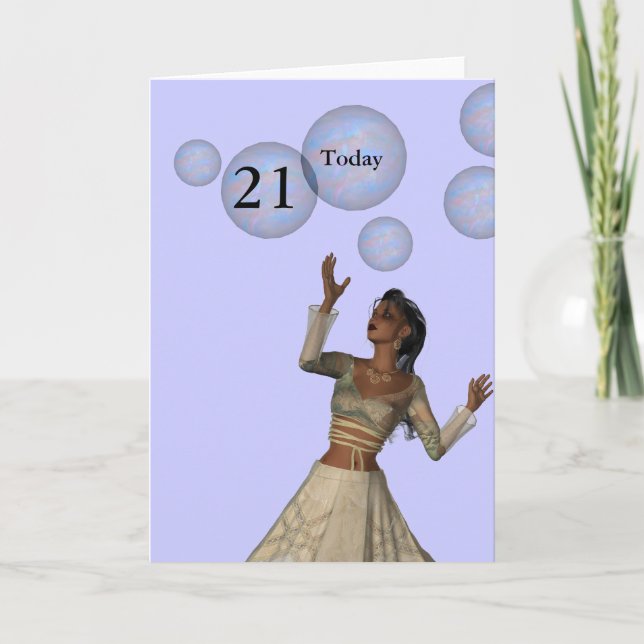 21:a födelsedagen: Mjölk och bubblor Kort (Framsida)