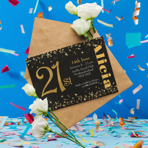 21:a födelsedagen, modern enkel typografi, 2entyon inbjudningar