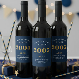 21:a födelsedagen Namn 2005 Chicen för Eleganten G Vinflaska Etikett