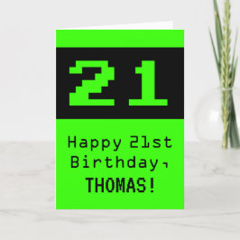 21:a födelsedagen: Nerdy/Geeky Stil "21" och Namn Kort