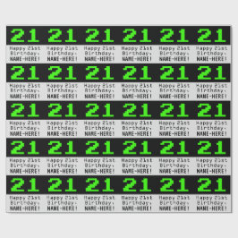21:a födelsedagen - Nerdy/Geeky Stil "21" och Namn Presentpapper