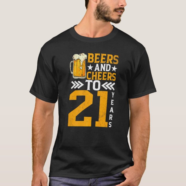 21:a födelsedagen Öl och Cheers till 21 år Mugg T Shirt (Framsida)