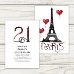 21:a födelsedagen Paris, Eiffel Torn, Red Balloons Inbjudningar<br><div class="desc">En vacker, djärv och modern 20-dagarsmall med en design av Eiffel Torn med gothisk röd och grått ord (Paris) och flytande rödhjärtballonger. Den här mallen kan enkelt uppdateras med all information om party. Om du behöver hjälp med din anpassning eller ytterligare anpassningsbar kan du kontakta mig med hjälp av meddelandeknappen....</div>