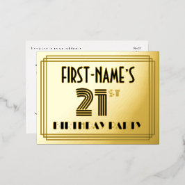 21:a födelsedagen Party ~ Art Deco Stil "21" + Nam