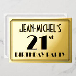 21:a födelsedagen Party - Art Deco Titta "21" + Na