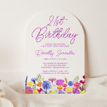 21:a födelsedagen Party Boho Lila Wildblomarch Inbjudningar<br><div class="desc">En söt vildblomma gräns dekorerar grund i vuxen 21:a födelsedagsinbjudan. Blå-, gult- och orange blommor skapar en färgstark design och lycklig för att fira denna milstolpe-födelsedag. Modern och enkel kalligrafi i lila gör att trendiget får en ny beröring till behållan. Det öppna och omsorgsfria bokstavsflödet koordinerar perfekt med daisy och...</div>