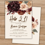 21:a födelsedagen Party Brown Beige Ivory Blommigt Inbjudningar<br><div class="desc">Brun beige på elfenbensblommor blommigt 21:a födelsedag inbjudan till en roligt födelsedagsfest</div>