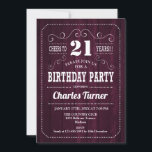 21:a födelsedagen Party - Burgundy Wood Mönster Inbjudningar<br><div class="desc">21:a födelsedagsbjudan. Vuxens födelsedag - för manar eller kvinnor. Innehåller burgunisträ mönster och skrivstift för återtypografi. Skål till 21 år! Elegant inbjudan-kortets perfekt för en milstolpe i snyggten i firande.</div>