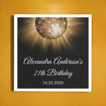 21:a födelsedagen Party Guld Disco Boll