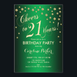 21:a födelsedagen Party-Guld-Grönten Inbjudningar<br><div class="desc">21:a födelsedagspartiets Elegant med faux glitter guld och lila. Innehåller typsnitt och konfiguration för snyggt av skript. Skål till 21 år!</div>