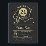21:a födelsedagen Party - Guld Inbjudningar<br><div class="desc">21:a födelsedagspartiets inbjudan till Faux glitter guld och Chalkboard Black mönster. Enkel modern utformning,  perfekt för en elegant party. Skål till 21 år! Kan vara personlig i vilken ålder som helst! Berätta om du behöver anpassa dig ytterligare.</div>