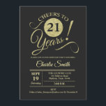 21:a födelsedagen Party - Guld Inbjudningar<br><div class="desc">21:a födelsedagspartiets inbjudan till Faux glitter guld och Chalkboard Black mönster. Enkel modern utformning,  perfekt för en elegant party. Skål till 21 år! Kan vara personlig i vilken ålder som helst! Berätta om du behöver anpassa dig ytterligare.</div>