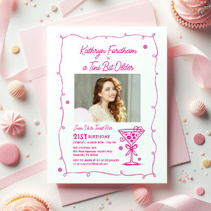 21:a födelsedagen Party Photo Espresso Martini Inbjudningar