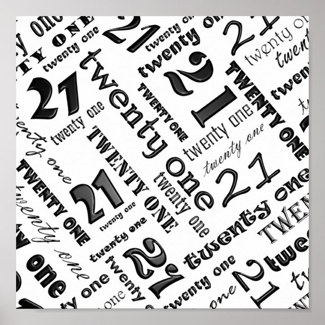 21:a födelsedagen Party Poster (Framsidan)