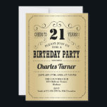 21:a födelsedagen Party - Retro Guld Black Inbjudningar<br><div class="desc">21:a födelsedagsbjudan. Elegantens återdesign i guld och svart. Innehåller typsnitt för snyggt och faux guld-folie. Skål till 21 år! Kan anpassas till vilken ålder som helst. Perfekt för en klassad vuxen i firande.</div>