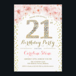 21:a födelsedagen Party - Rosan kring Guld Inbjudningar<br><div class="desc">21:a födelsedagspartiets Elegant för inbjudan i faux glitter guld,  rosa och vitt. Inbjudan till blommigt av snyggt med diamanter och ro. Perfekt för glam firande. Berätta om du behöver anpassa dig ytterligare.</div>