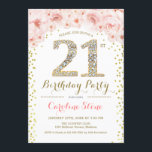21:a födelsedagen Party - Rosan kring Guld Inbjudningar<br><div class="desc">21:a födelsedagspartiets Elegant för inbjudan i faux glitter guld,  rosa och vitt. Inbjudan till blommigt av snyggt med diamanter och ro. Perfekt för glam firande. Berätta om du behöver anpassa dig ytterligare.</div>
