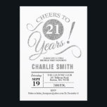 21:a födelsedagen Party - Silver White Inbjudningar<br><div class="desc">21:a födelsedagspartiets inbjudan till Faux glitter Silver och White. Skål till 21 år! Elegantens moderna typografiskript stil-design. Kan anpassas till vilken ålder som helst. Berätta om du behöver anpassa dig ytterligare.</div>