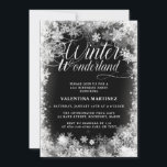 21:a födelsedagen Party Winter Wonderland Snowflak Inbjudningar<br><div class="desc">Elegantens vinterland 21:a födelsedag har en vacker kalligrafi omgiven av en lush snöflake och snö gräns. Snöflingor visas mot mörkens svarta bakgrund. Du kan faktiskt ändra bakgrunden färg till valfritt färg. Winter Wonderland kan inte ändras, men all återstående text kan redigeras. Denna punkt är en del av Winter Wonderland Snowflake-samlingen....</div>