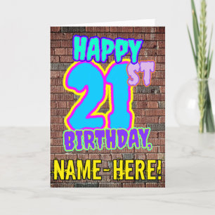 21:a födelsedagen - Roligt, Urban Graffiti Inspire Kort