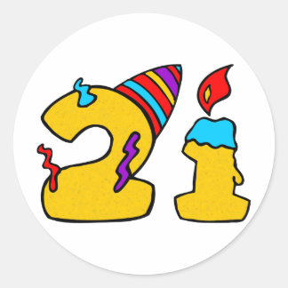 21:a födelsedagen runt klistermärke