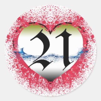 21:a födelsedagen runt klistermärke