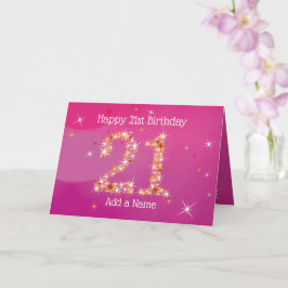 21:a födelsedagen - Stjärnornas nummer - Rosa - 21 Kort