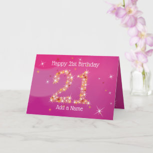 21:a födelsedagen - Stjärnornas nummer - Rosa - 21 Kort