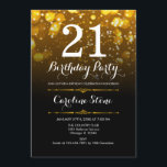 21:a födelsedagen - Svarta vita Guld Inbjudningar<br><div class="desc">21:a födelsedagsinbjudan. VARJE AGE-Elegant är svartvit med faux glitter guld borkeh ljus. Vuxens födelsedag. Har diamanter och skriptteckensnitt. Manar eller kvinnor i inbjudan. Perfekt för en snyggt födelsedagsfest. Berätta om du behöver anpassa dig ytterligare.</div>