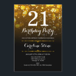 21:a födelsedagen - Svarta vita Guld Inbjudningar<br><div class="desc">21:a födelsedagsinbjudan. VARJE AGE-Elegant är svartvit med faux glitter guld borkeh ljus. Vuxens födelsedag. Har diamanter och skriptteckensnitt. Manar eller kvinnor i inbjudan. Perfekt för en snyggt födelsedagsfest. Berätta om du behöver anpassa dig ytterligare.</div>